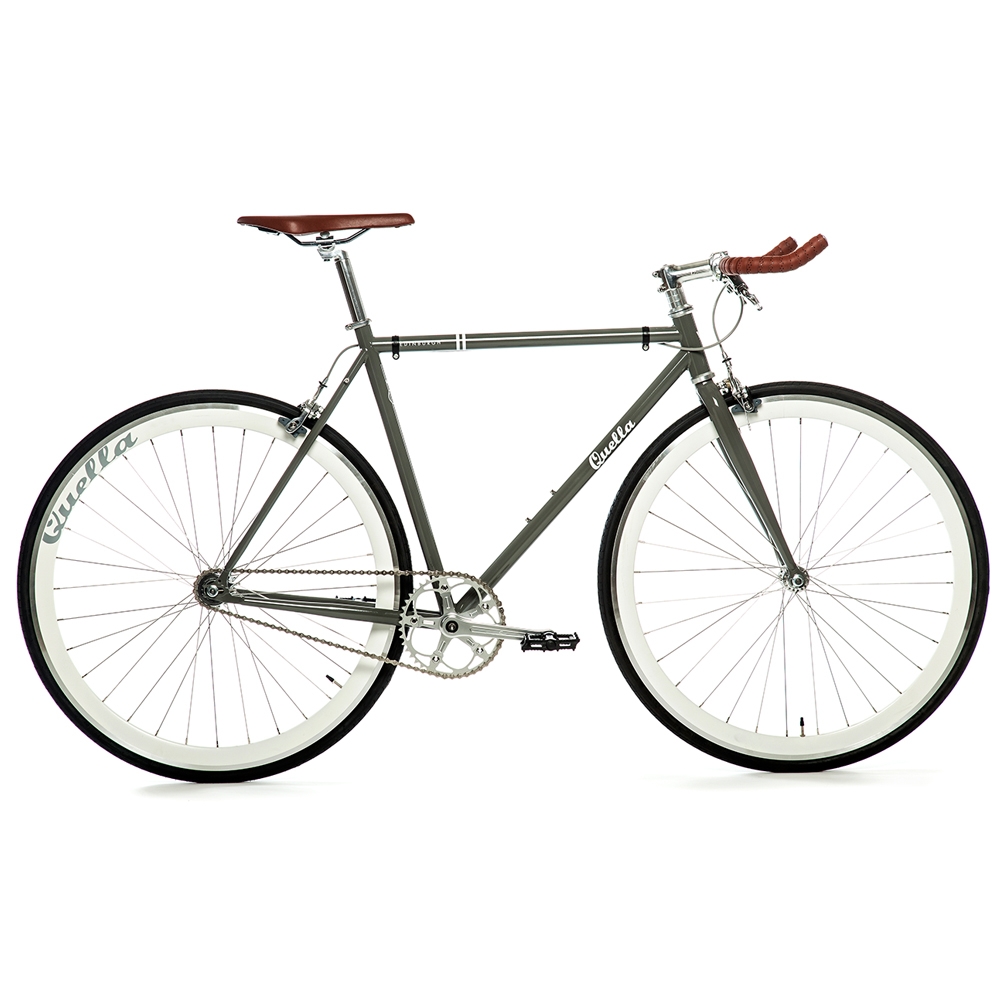 Single Speed Bike – Fixie Bicycle – Grey / Black – 61cm ( 6′ 2″ & above ) – Quella Bicycles