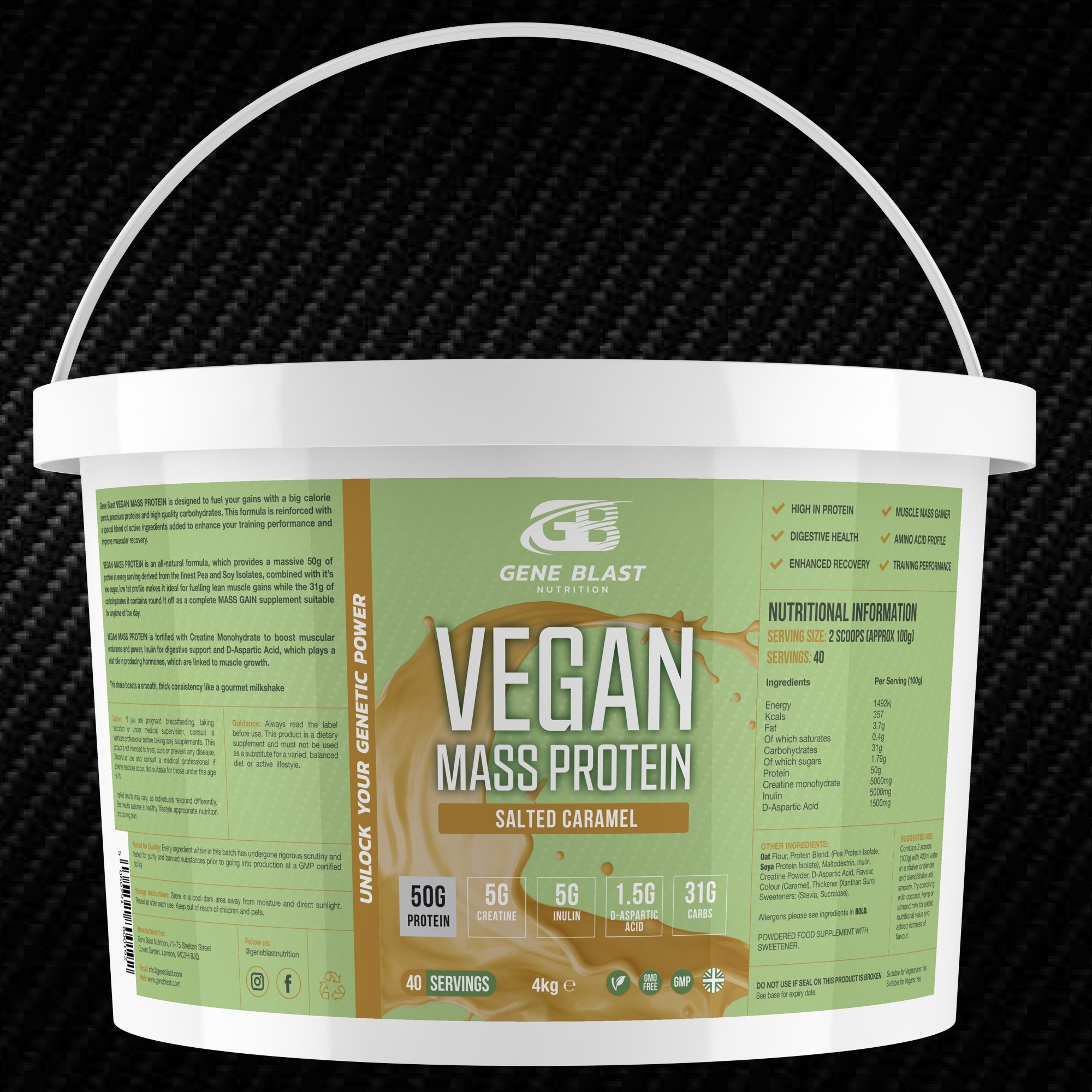 Vegan Protein Mass Weight Gainer 4kg 40 Servings
