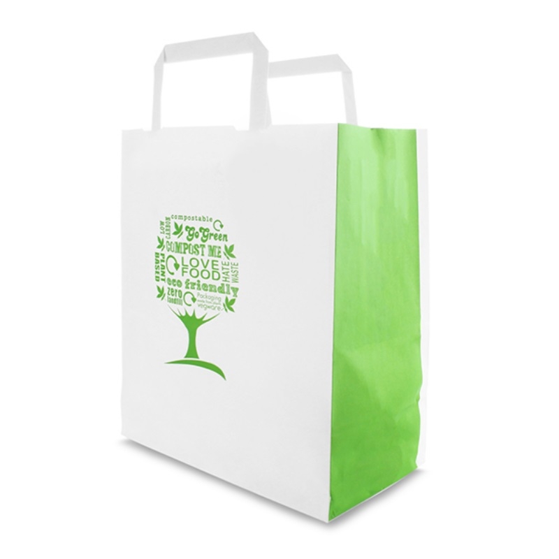 Medium Paper Carrier (8.5in width) – Green Tree – Case (250)