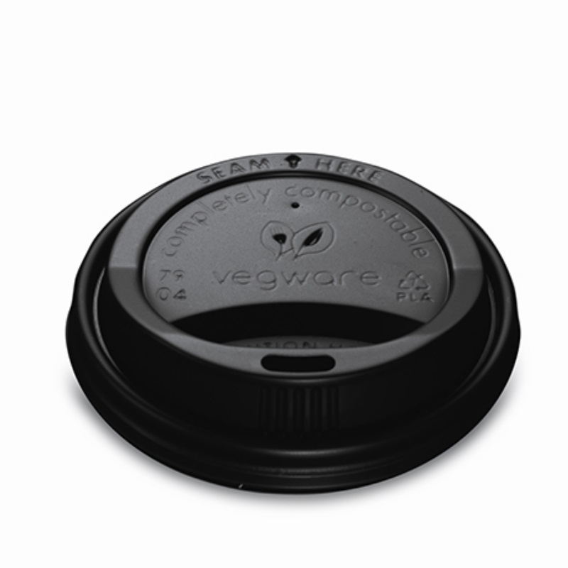 Black CPLA Hot Cup Lid (Fits 79 Series) – Pack (50)
