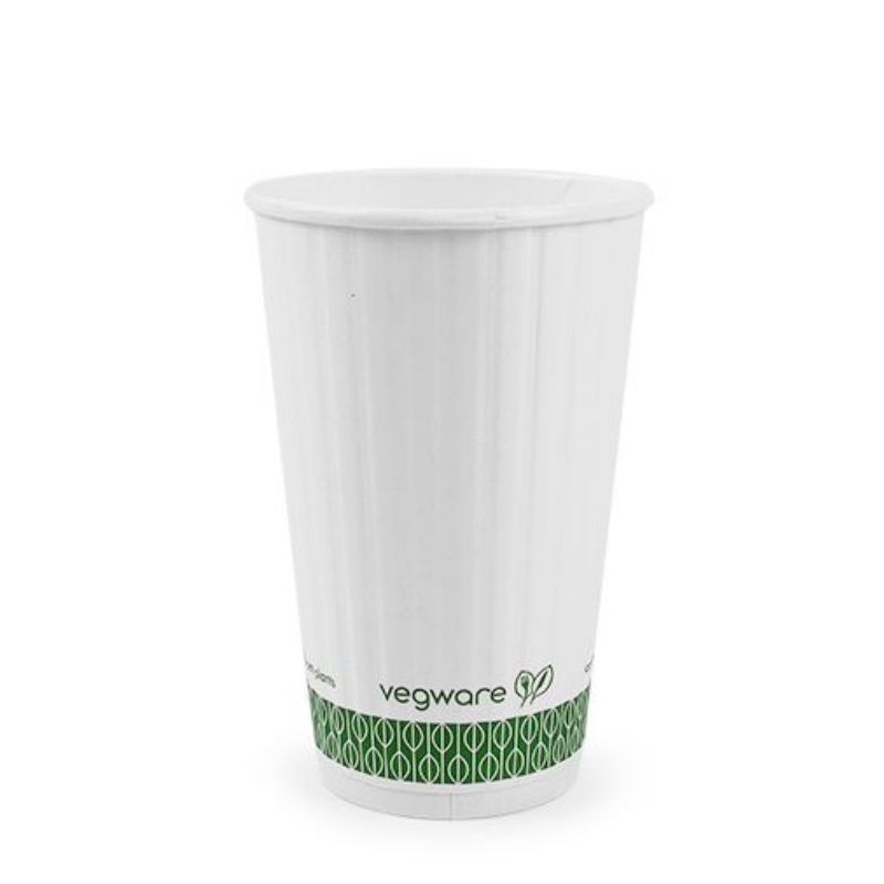 16oz White Embossed Hot Cup 89 series – Pack (25)