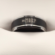 Personalised Viking Rune Black Silver Wonder Ring UK W / US 11 / 8mm – Rock Solid Rings