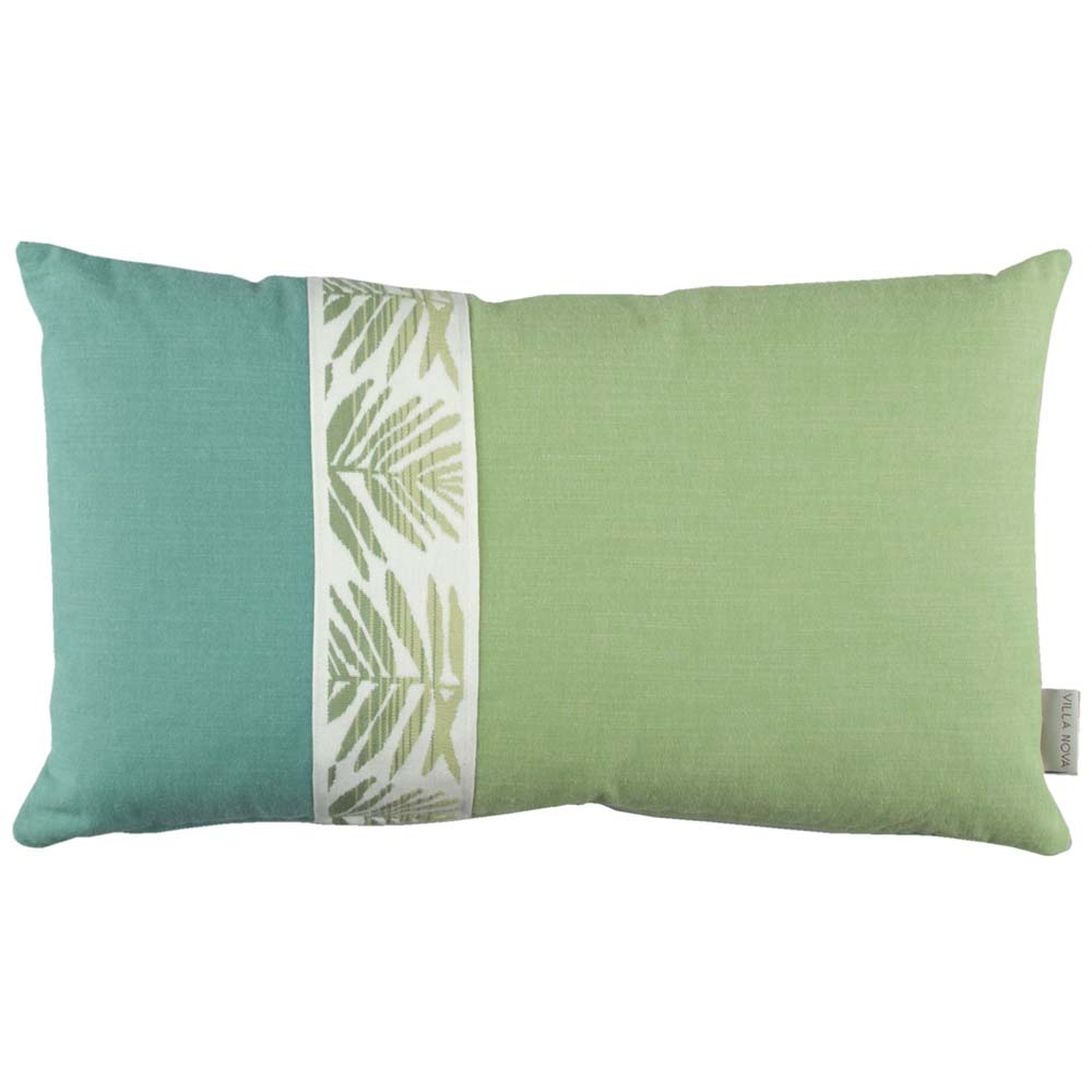 Villa Nova – Jungle Jumble Braid Cushion – Blue / Green – 100% Cotton – 30cm x 50cm