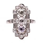 Engagement | Art Deco, 1920s, Old-Cut Diamond Plaque Ring – Vintage Ring – Antique Ring Boutique