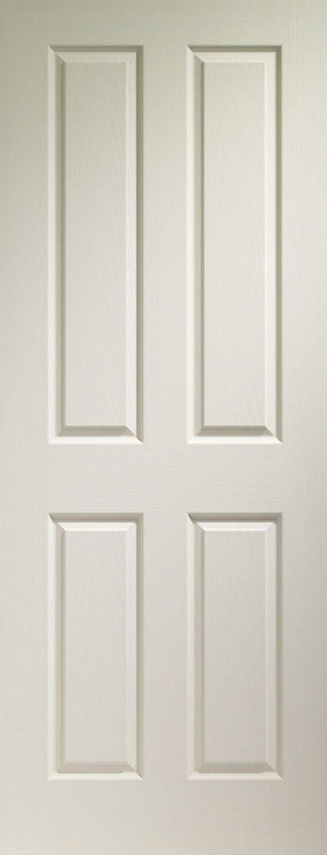 XL Joinery White Moulded Victorian 4Panel White Fire Door – 1981 x 762mm