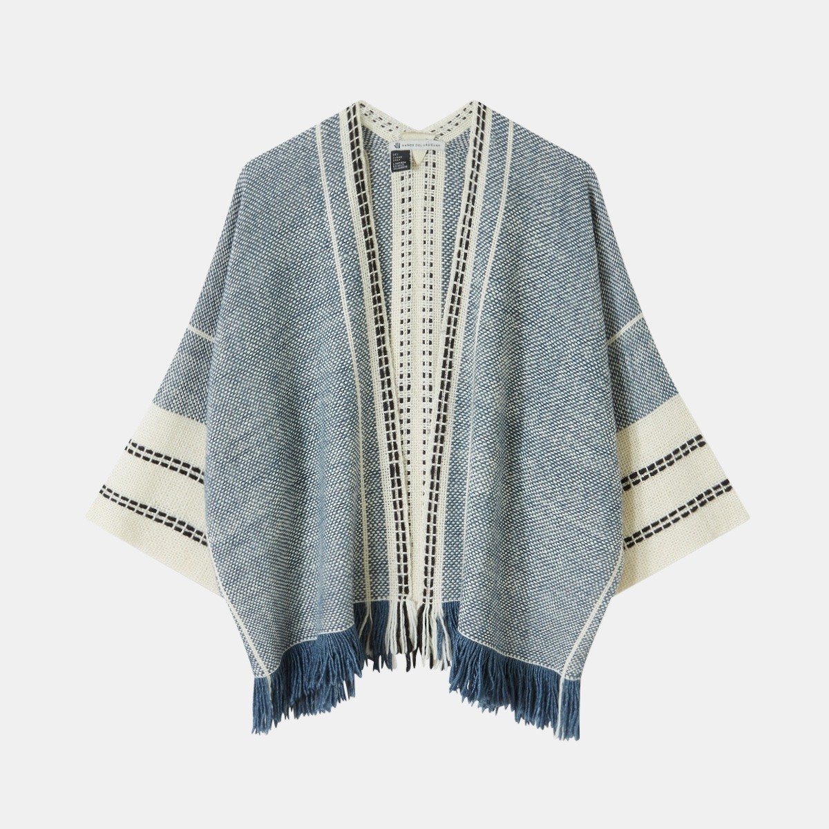 Aessai Knitwear Andes Wrap Jacket in Blue – merino wool – One Size – Aessai