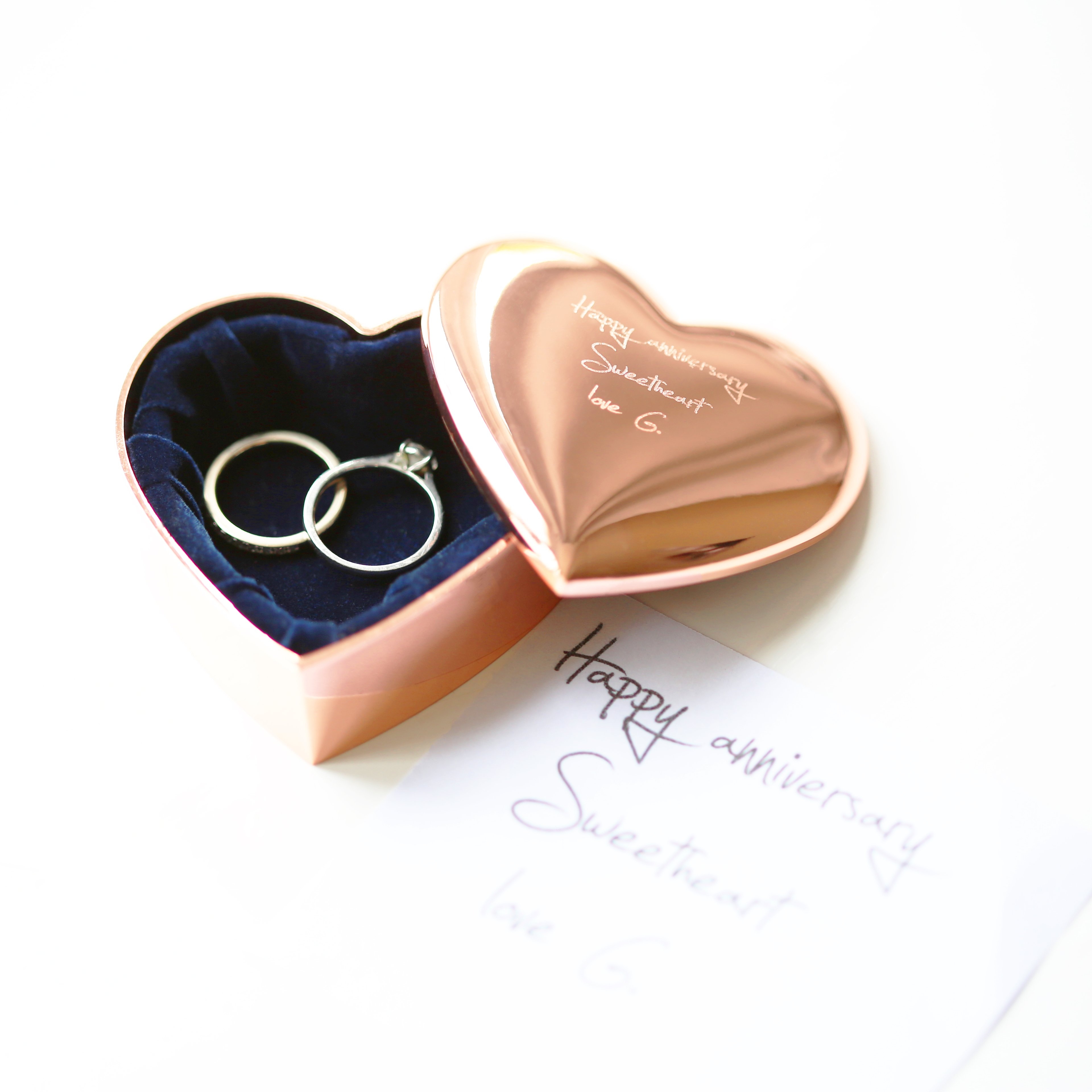 Rose Gold Heart Keepsake With Own Handwriting – Yes – Architect Watches
