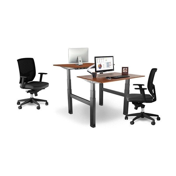 Back-to-Back Electric Twin Standing Desks – Walnut – 1400mm – Up Standesk