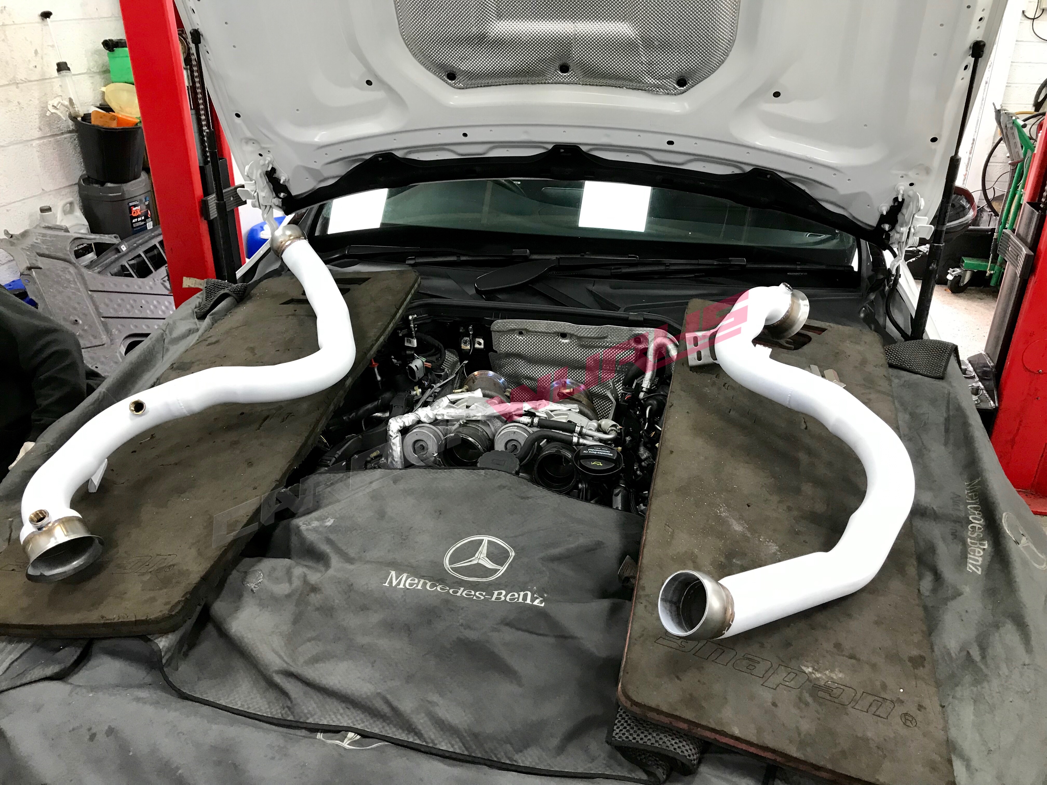Mercedes C63 4.0 Turbo W205 – Cat delete pipes Ceramic Coated