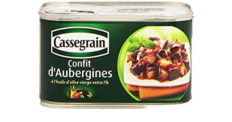 Aubergine a’ la ProvencaleAubergines cuisinées à la provençale à l’huile d’olive – Provencal aubergines in olive oil – Cassegrain, 375g – Chanteroy –