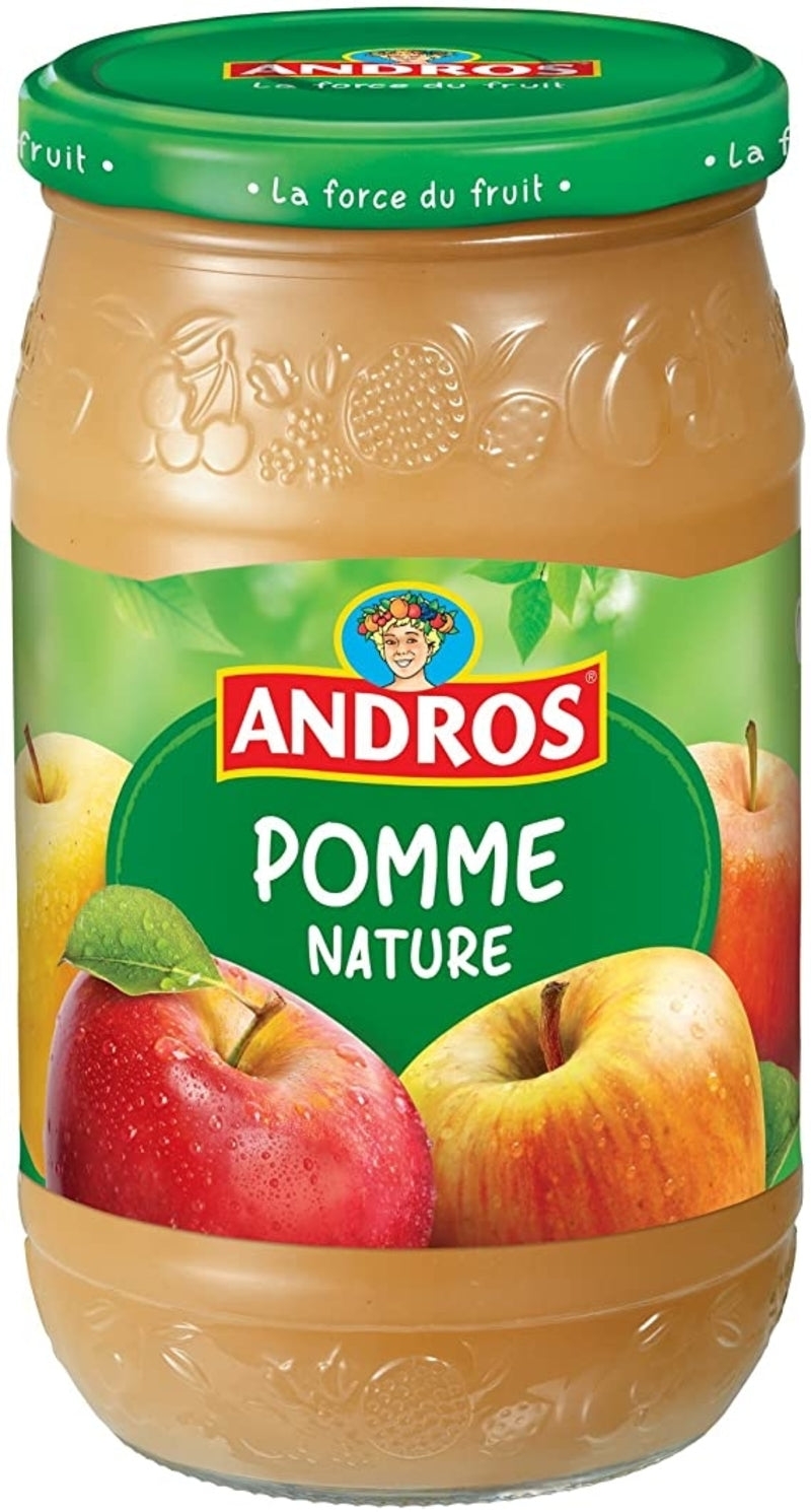 Compote de pomme nature sans morceaux bocal – Apple compote – glass jar – Andros, 750g – Chanteroy – Le Vacherin Deli