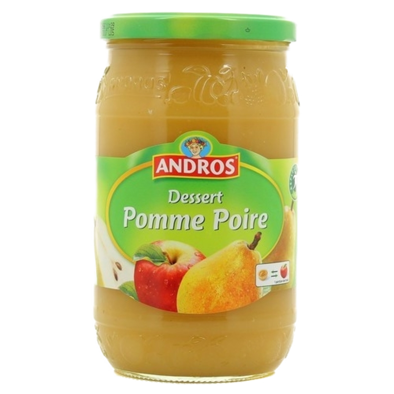 Compote de pomme poire bocal – Apple & pear compote – glass jar – Andros, 750g – Chanteroy – Le Vacherin Deli