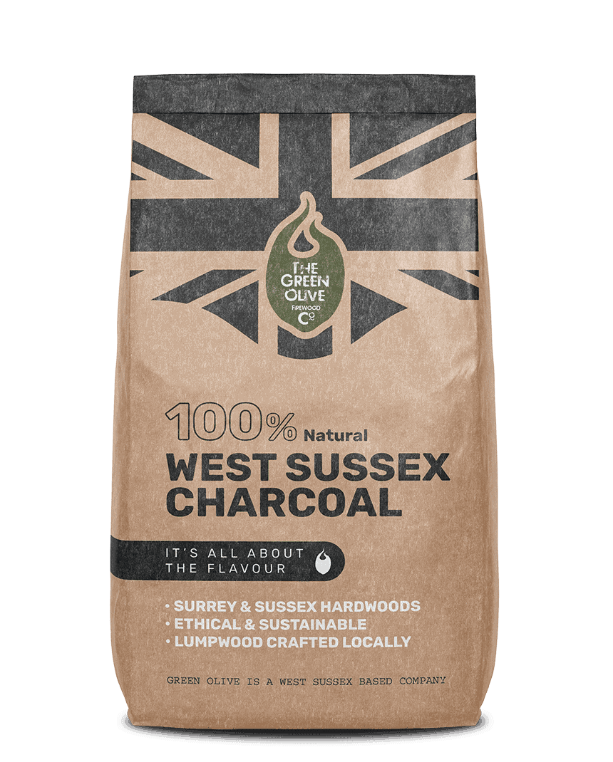 West Sussex British Lumpwood Charcoal – 4kg – Natural Charcoals – Green Olive Firewood