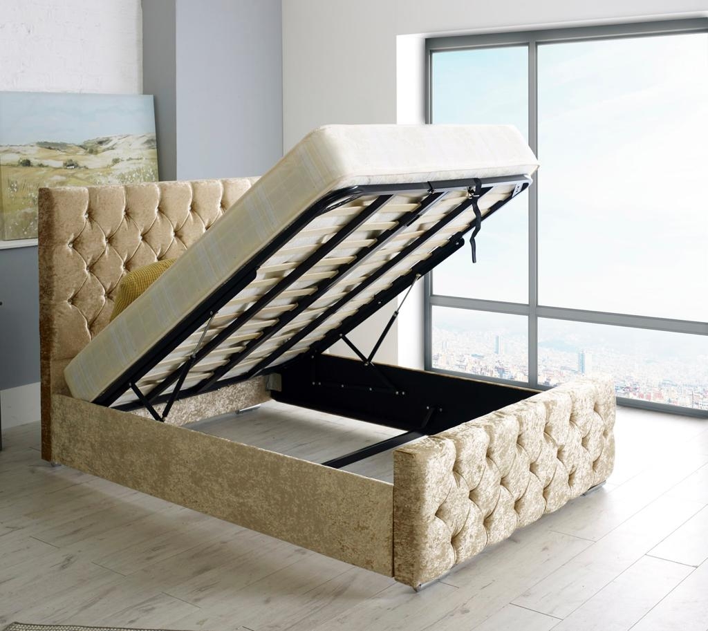 Gaslift Storage Bed – King – 5FT – Optional Mattress – Upholstered – Sleep World Furniture
