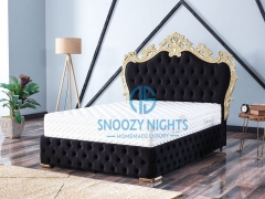 Royal Crown Sleigh Metal Bed Frame With 60″ Headboard French Detailed Finish – Snoozy Nights