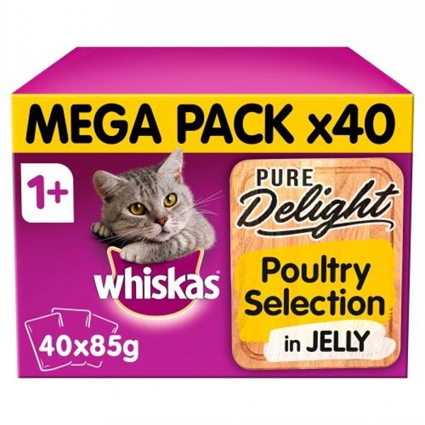 Whiskas 1+ Pure Delight Poultry Pouch 40 for 36 – TC Feeds & Tack Haven