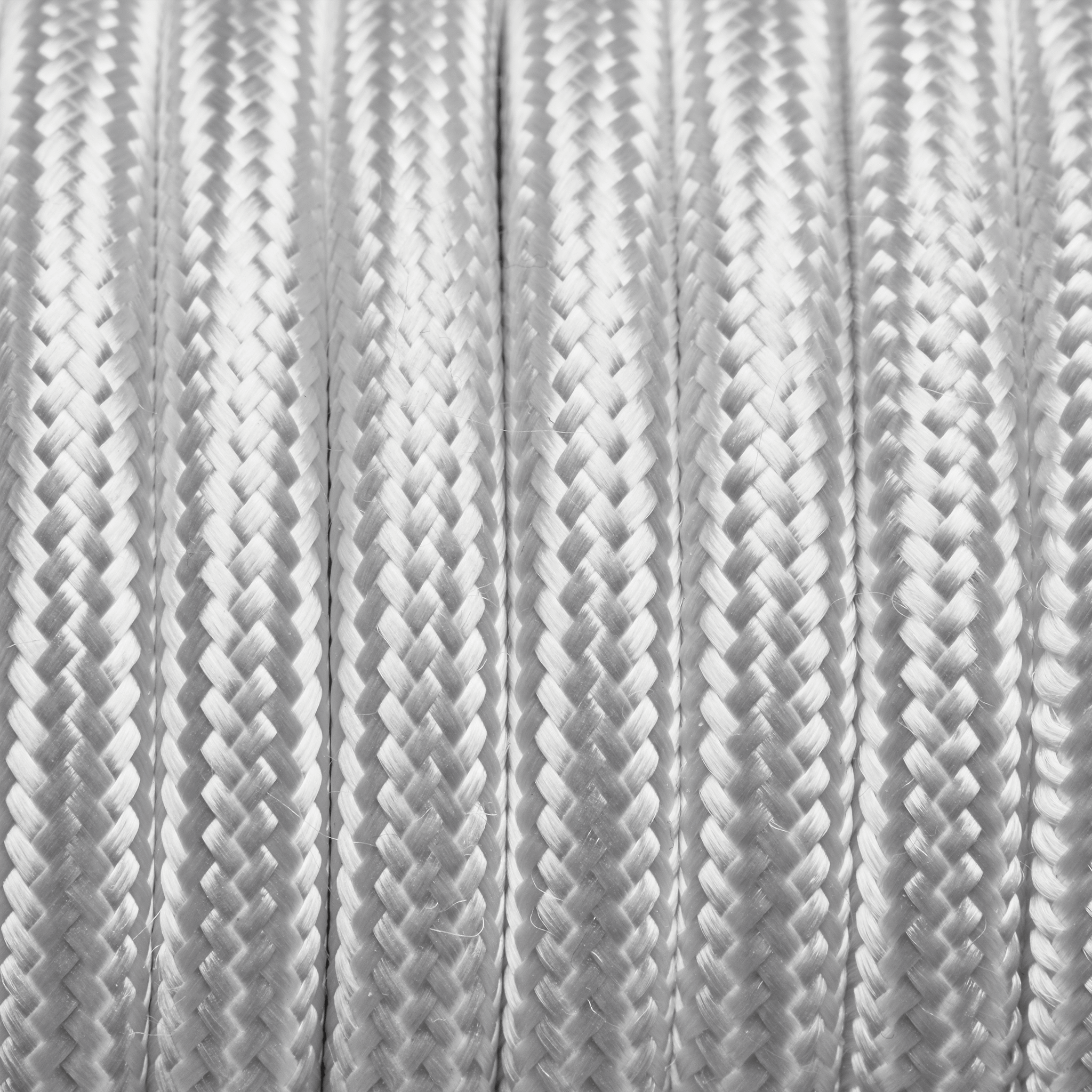 Industville – Round Fabric Flex – 3 Core Braided Cloth Cable Lighting Wire – Fabric Flex Cable – White Colour – Braided Woven Cloth Material – 100 CM