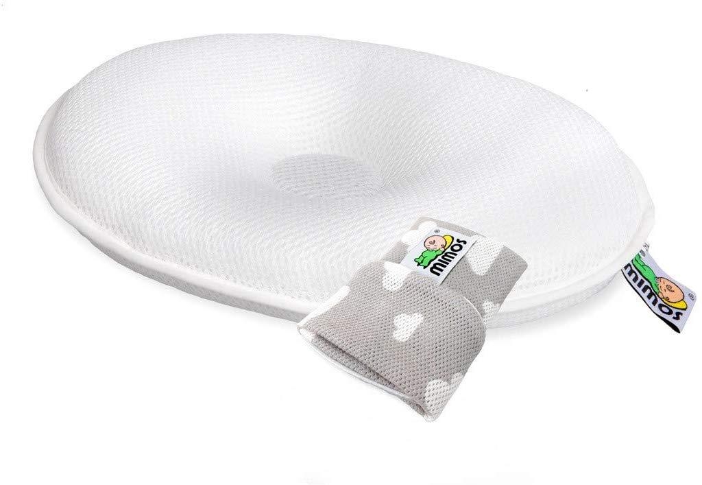 Mimos Pillow Bundle – 2 Items – Pillow and a Cover (Grey Cloud) M (Head Circumference between 42 and 49 cm)