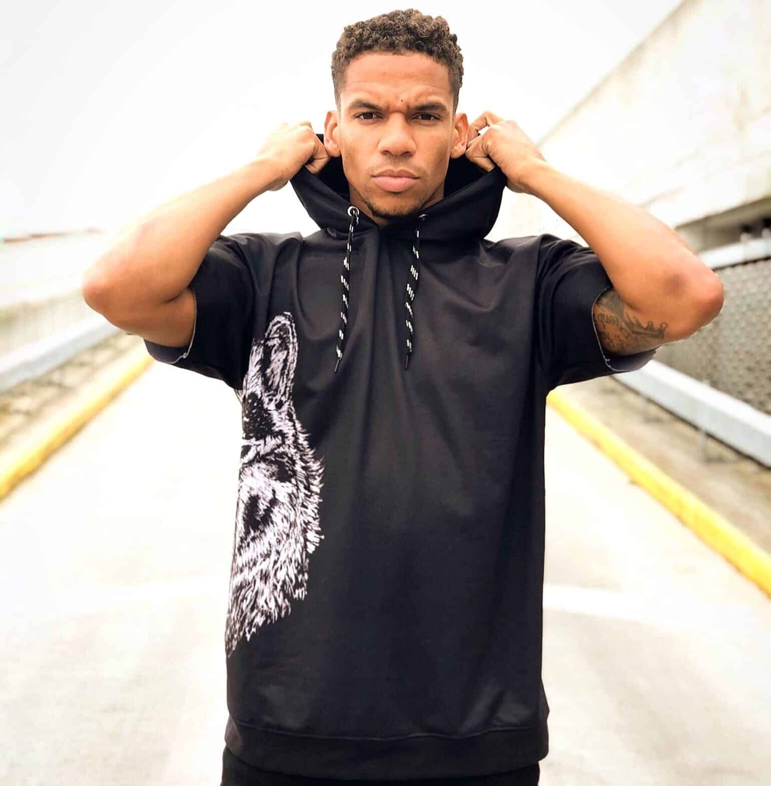 Raw Edge Black Wolf Hoody