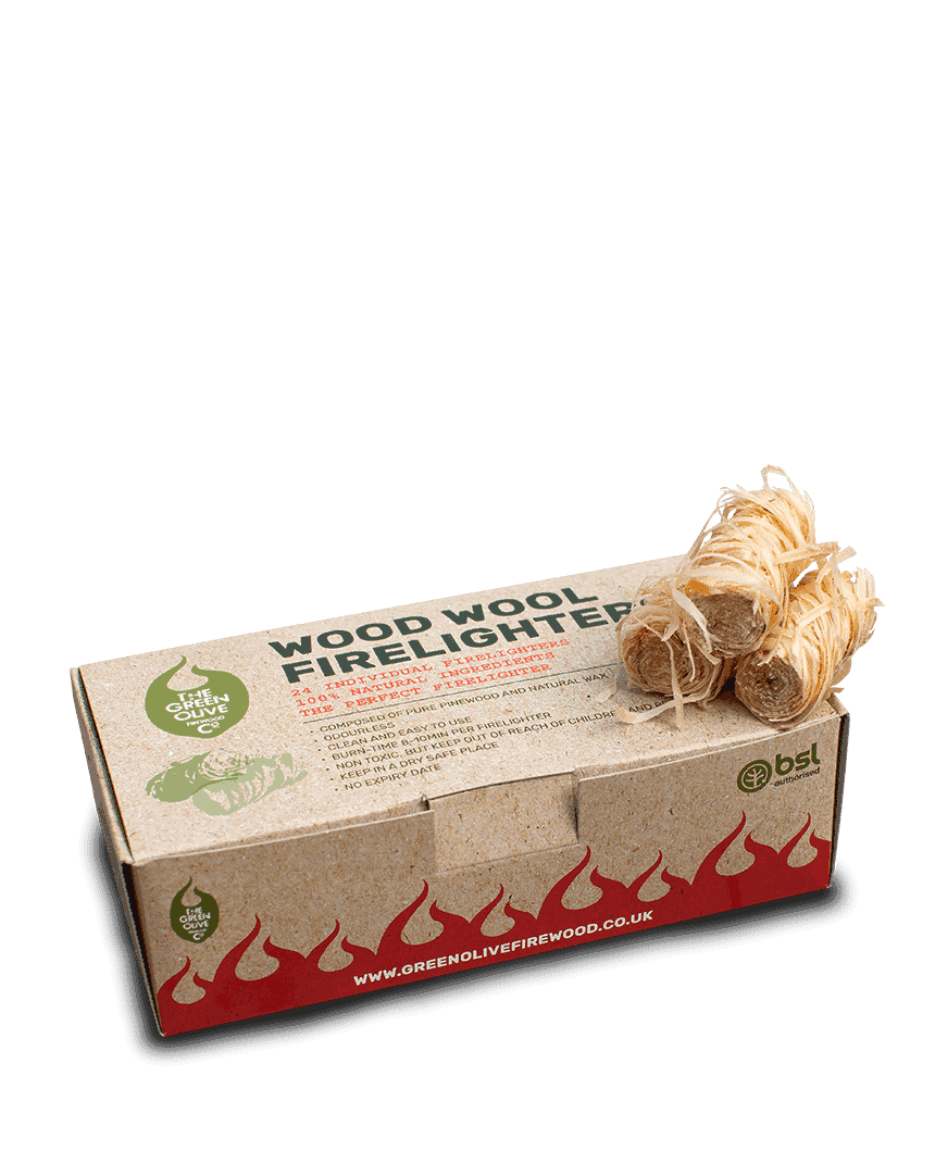 Wood Wool Firelighters – 1 Pack – Firestarting – Green Olive Firewood