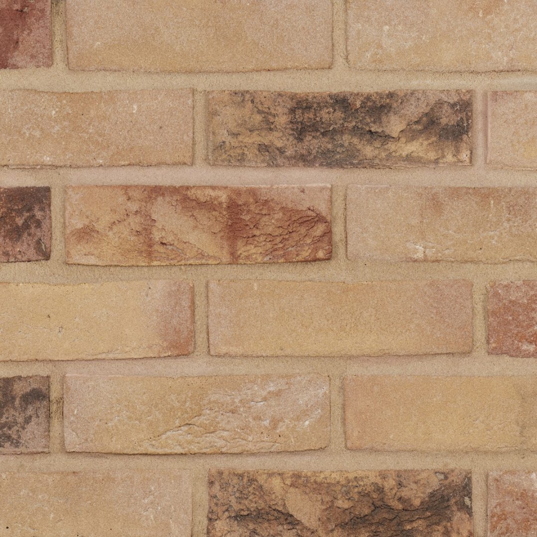 Woodford Buff Brick Slips – 1/2 Square Metre – 30 TilesBox Size – 1/2 Square Metre – 30 Tiles – Reclaimed Brick Tiles