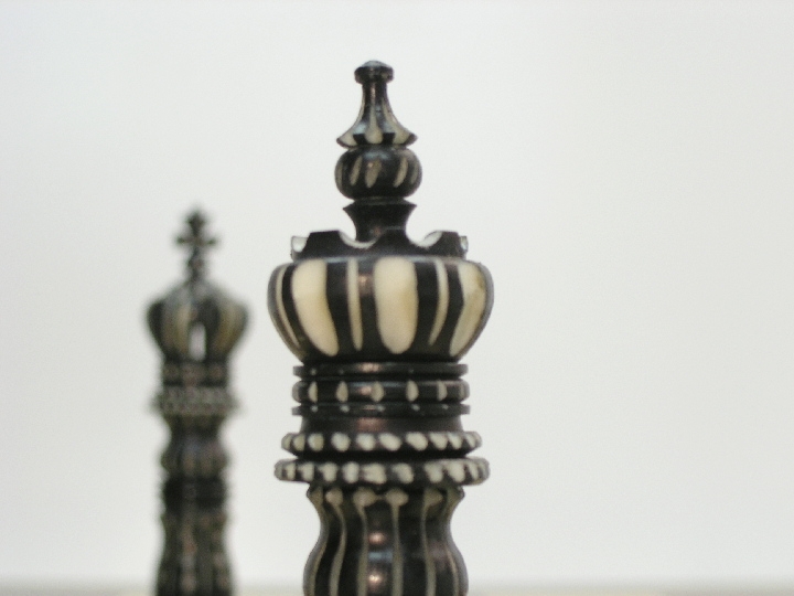 King Cross Staunton in Bone Chess Set