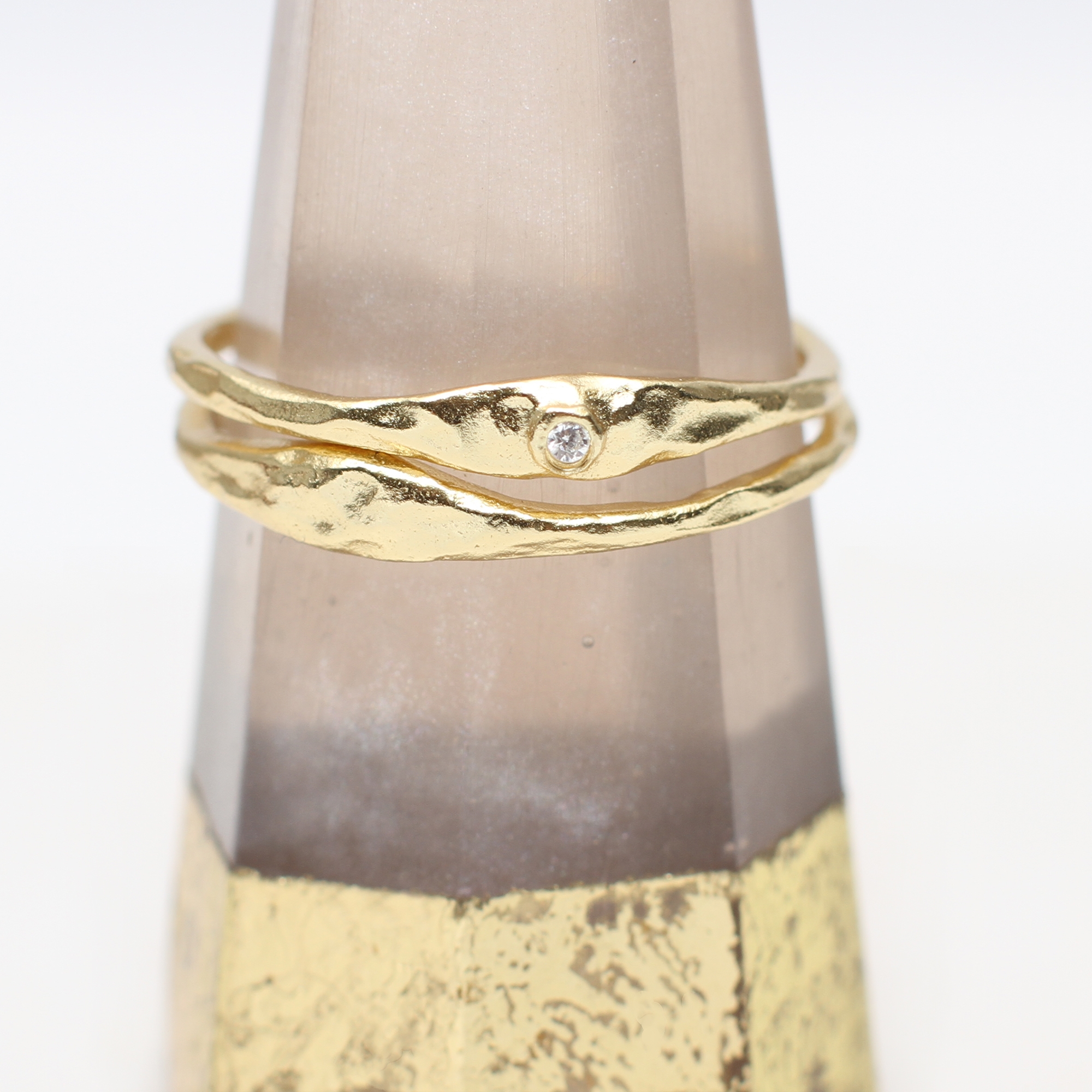 18ct Gold Plated And Crystal Stacking Ring Set – Hurley Burley