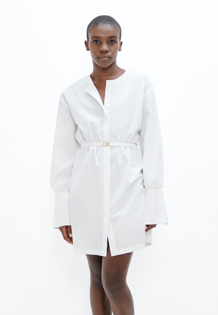 Cap Ferret Organic Cotton Poplin Kimono Dress in White Dove – S – S – Ethikel