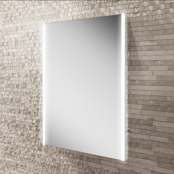 HiB Zircon – Rectangular LED Illuminated Bathroom Mirror – Zircon 60: H80 X W60 x D4cm – HiB LED Illuminated Bathroom Mirrors – Stylishly