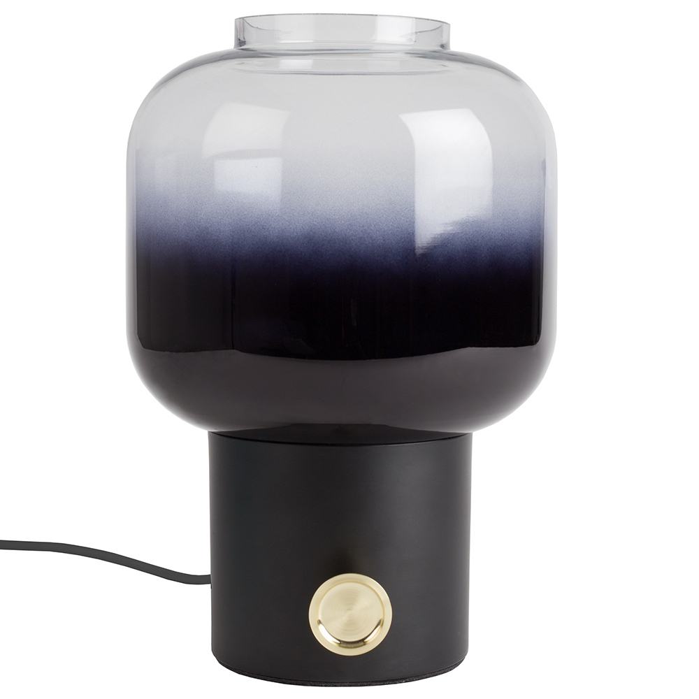 Zuiver – Moody Table Lamp – Black – Black / Dark Blue / Clear – Iron / Glass – 29.5cm x 20cm