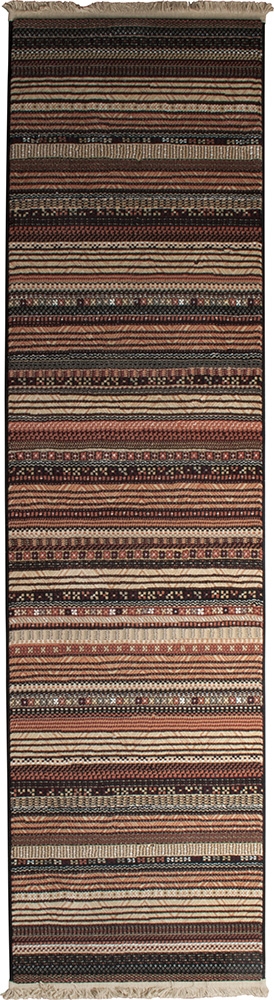 Zuiver – Nepal Rug – Dark – 67 x 245 – Brown / Black / Orange – Polypropylene Decolan / Viscose – 67cm