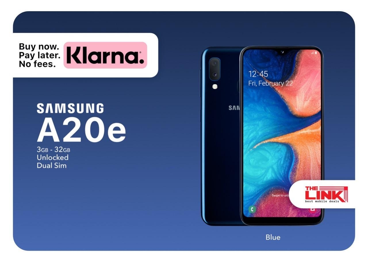 Brand New Samsung A20e, Dual Sim, 32GB, Unlocked – Blue