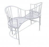The Tete-A-Tete White Steel Bench