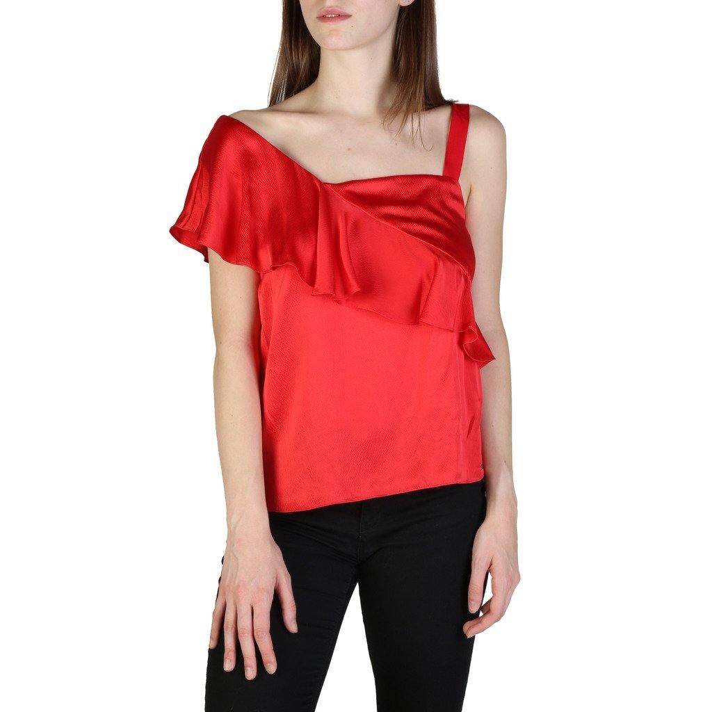 Armani Exchange Womens Red Sleeveless Silk V-Neck Top- 3Zyh35Ynbtz – Red – S – JC Brandz