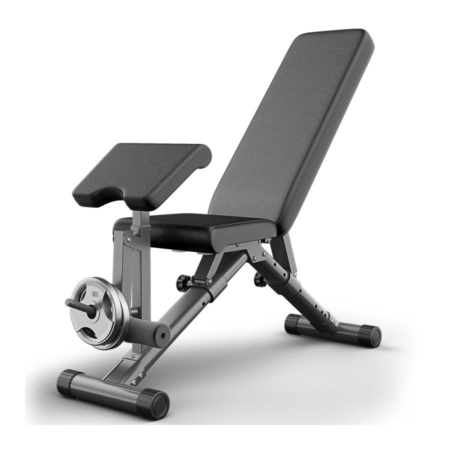 Adjustable Bench With Preacher Curl and Leg Extension – Benches – Custom Gym Equipment