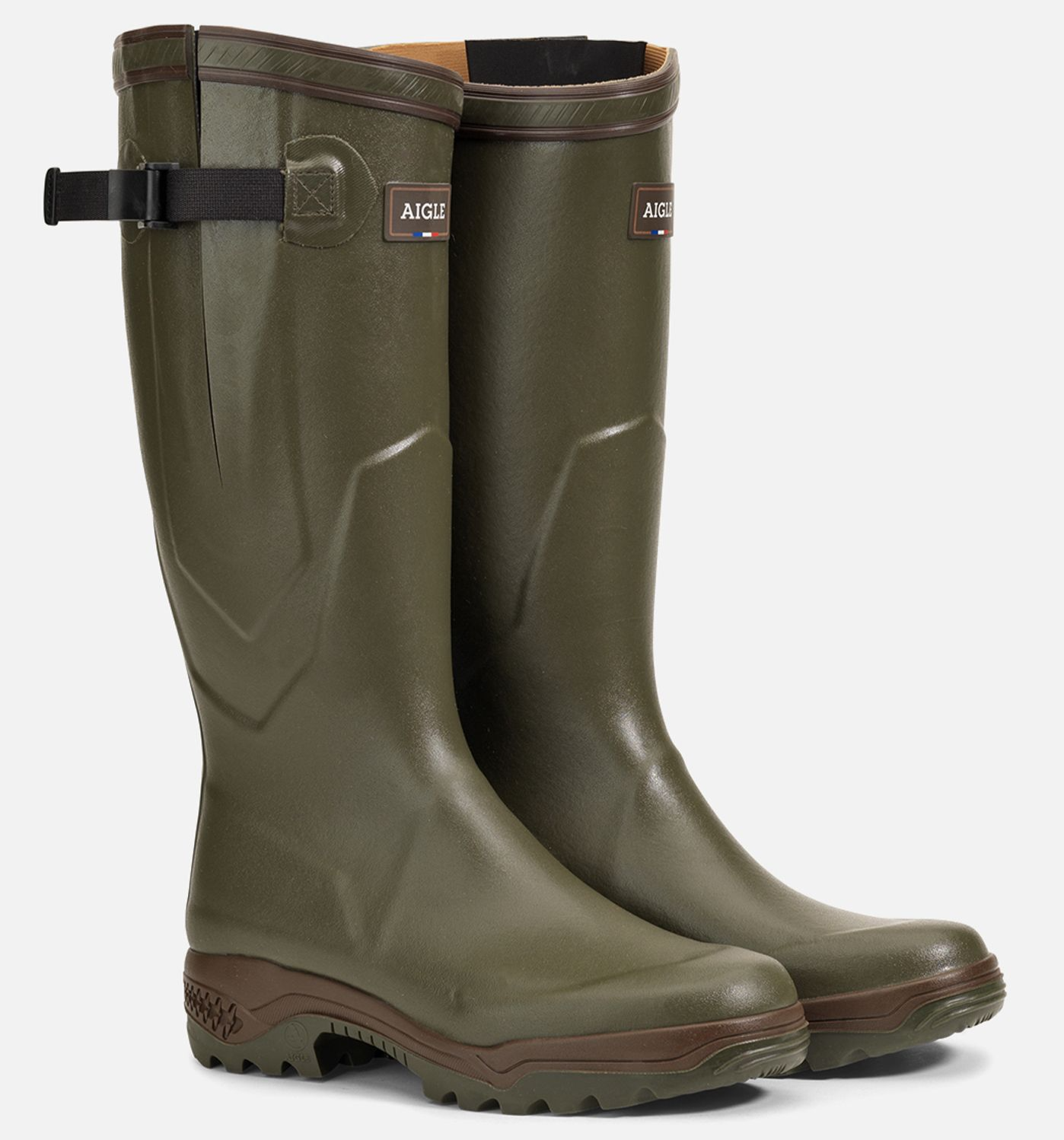 Aigle Parcours 2 Vario Kaki Anti-Fatigue Hunting Boots – EU 41 / UK 7.5 – Mens Wellingtons – Saddlemasters Equestrian