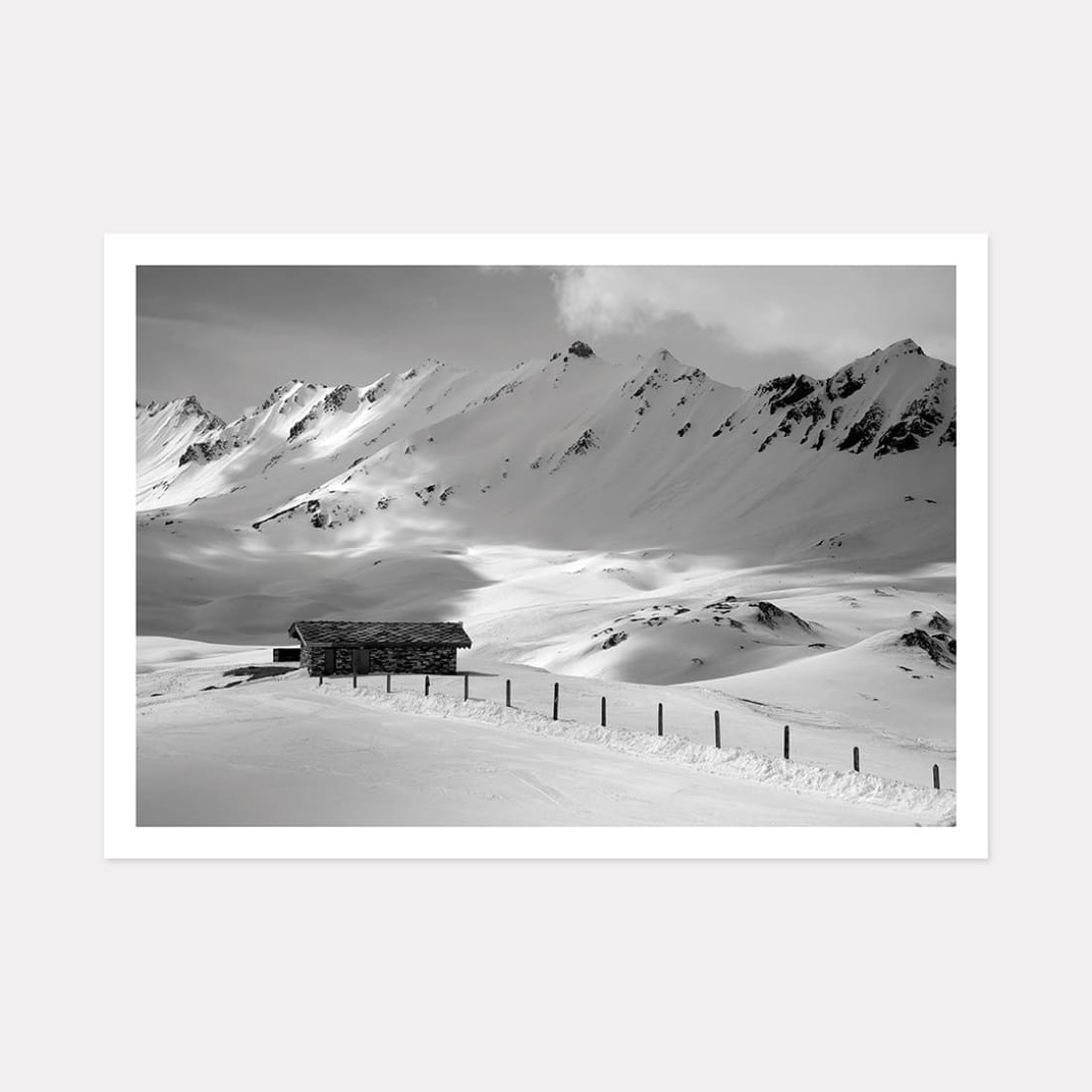 Alpine Hut Ski Art Print, A3 (42cm x 29.7cm) unframed print – Powderhound