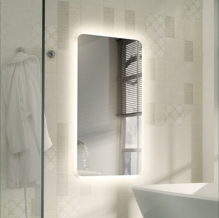 HiB Ambience – Rectangular LED Illuminated Bathroom Mirror – Ambience 120: H60 x W120 x D4cm – HiB LED Illuminated Bathroom Mirrors – Stylishly