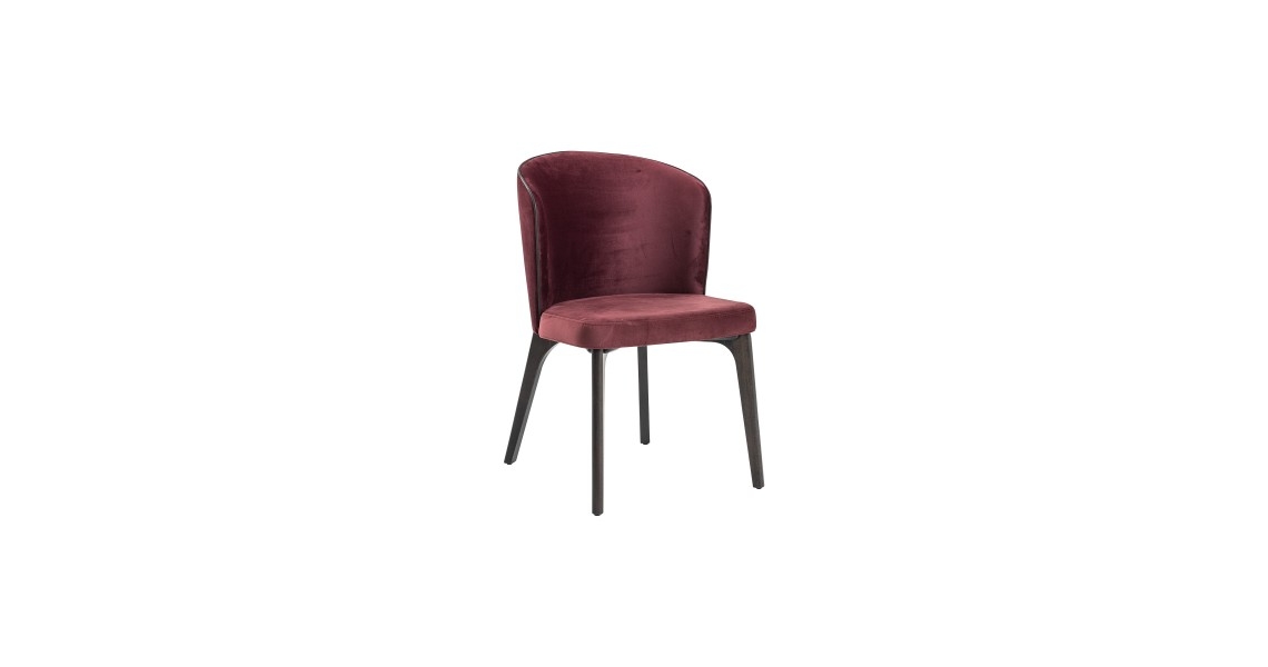 Amour Chair With Wooden Legs – Pera 760 Plum – Dining Chairs – Novia Furniture