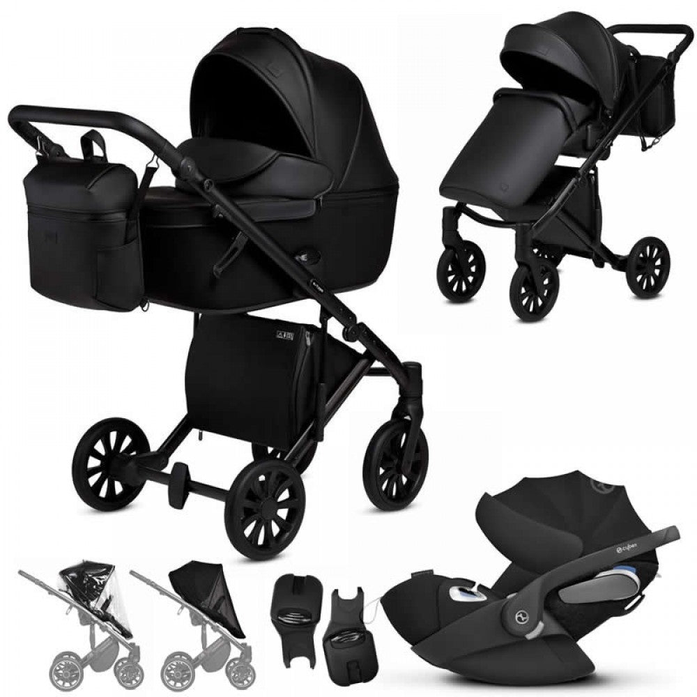 Anex E-Type 3 in 1 Travel System & Cybex Cloud Z Car Seat- Noir – CrN-01-CLDZ Sun Protector – Grey – Soho Grey – Cybex Base Z – For Your Baby