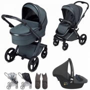 Anex L-Type 3 in 1 Travel System & Maxi Cosi Car Seat- Owl – lt-09t-MC Cup Holder – Rock in Essential Graphite – Maxi Cosi EasyFix Base (to go with