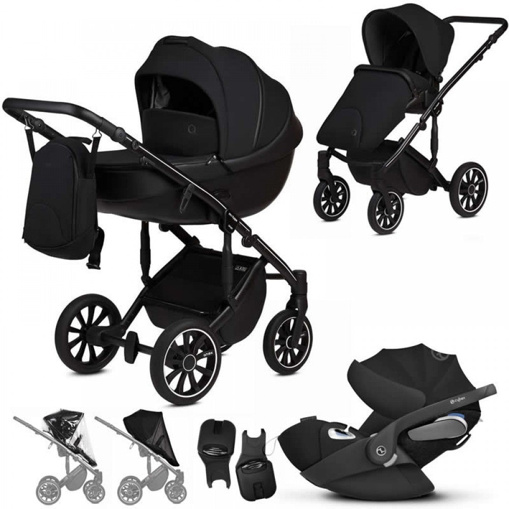 Anex M-Type 3 in 1 Travel System & Cybex Cloud Z Car Seat- Ink – Sp13–Q-CLDZ Fur Hood Trim – Grey – Soho Grey – None – For Your Baby