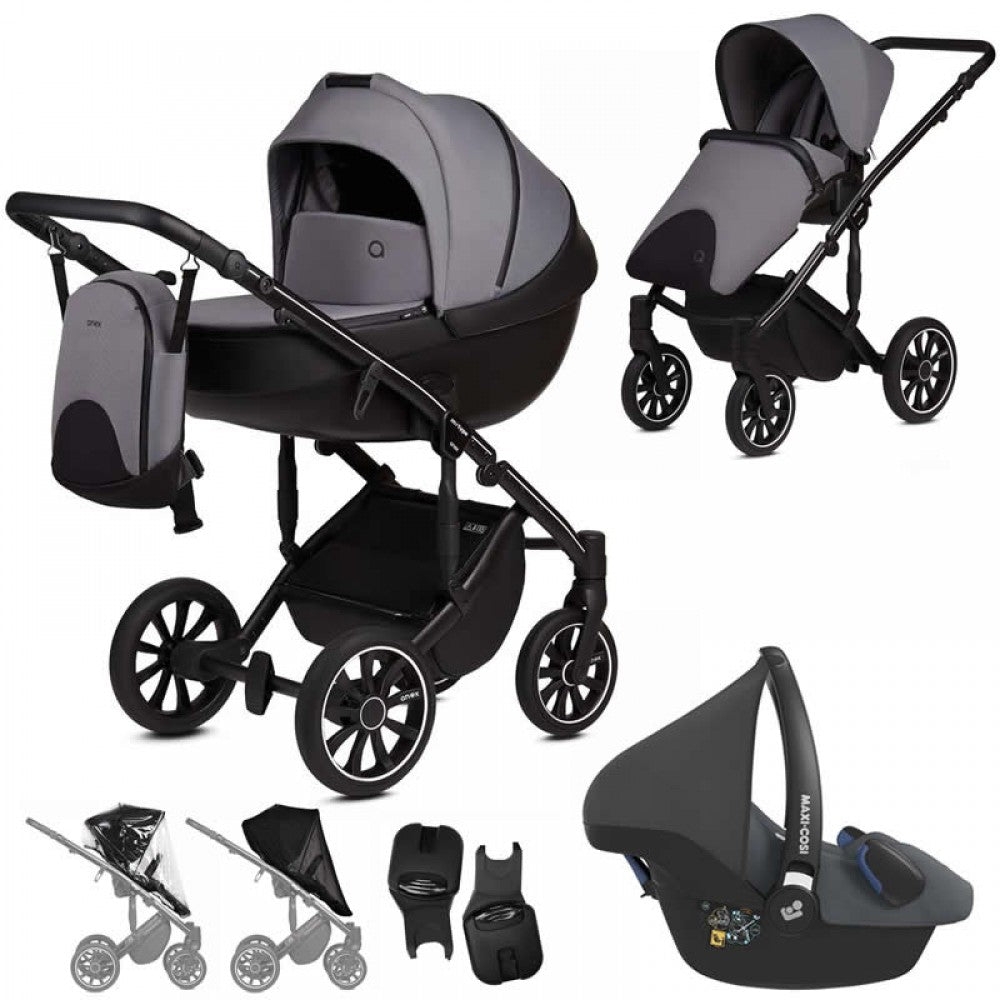 Anex M-Type 3 in 1 Travel System & Maxi Cosi Car Seat- Iron – Sp30–Q-MC None – Pebble 360 in Essential Graphite – None – For Your Baby