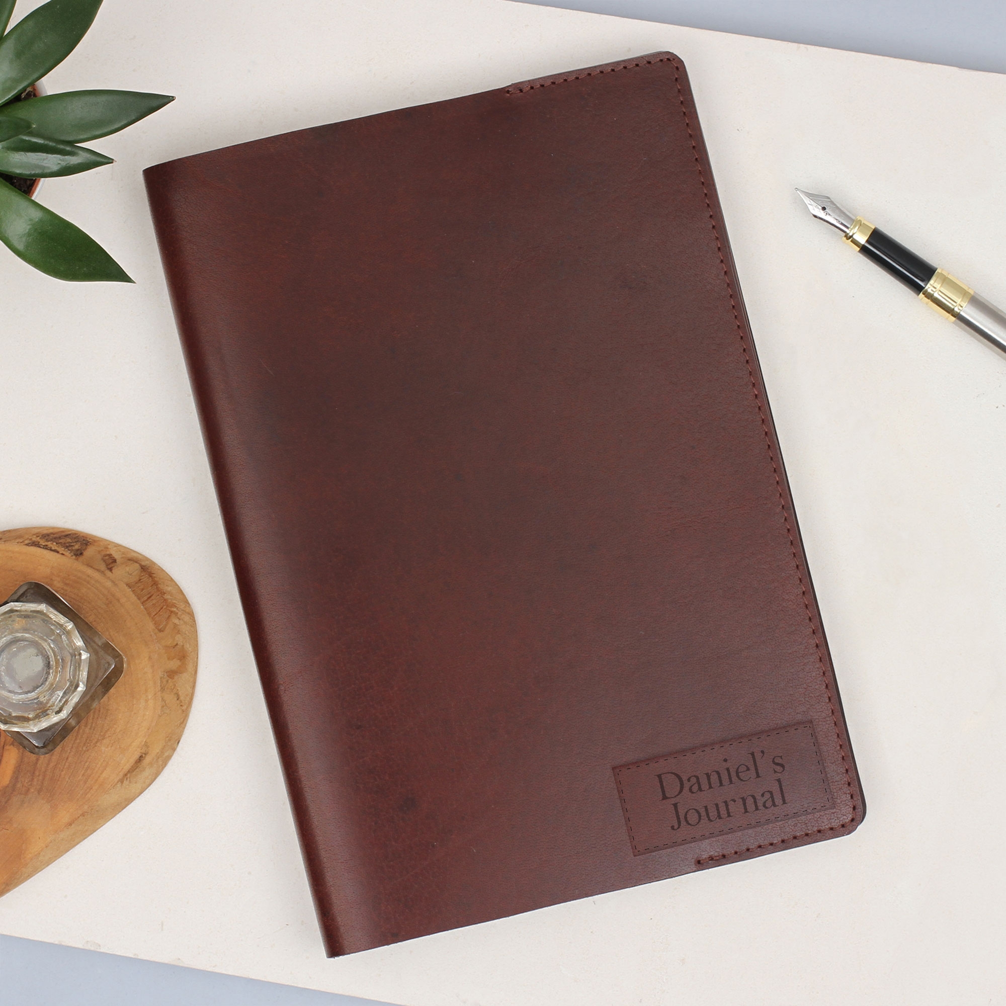 Recycled Personalised Antiqued Leather Journal – Hurley Burley