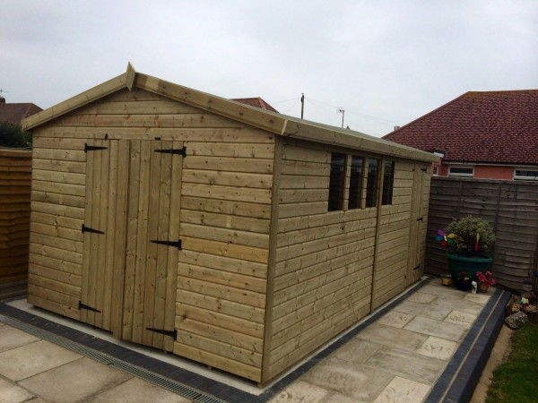 16 x 10ft Ultimate Tanalised Apex Shed 19mm