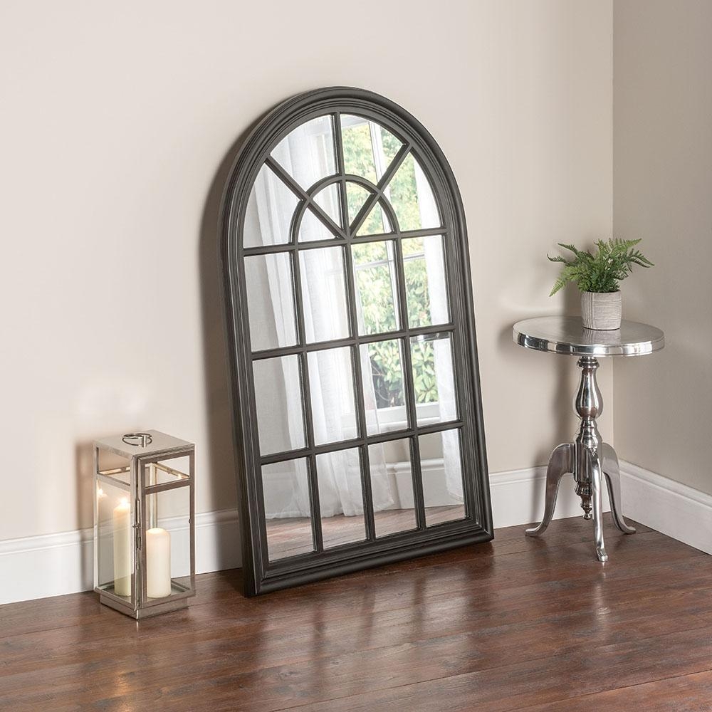 Britannia Arch Window Mirror – white – grey/ black – 180cm x 60cm – 119cm x 80cm – Black 119cm x 80cm – Decorative Mirrors – Stylishly Sophisticated