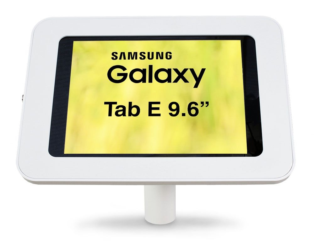 armourdog® LocPad anti-theft tablet kiosk for the Samsung Galaxy Tab E 9.6 – Camera and home button covered – 45° mount wall / desk mount