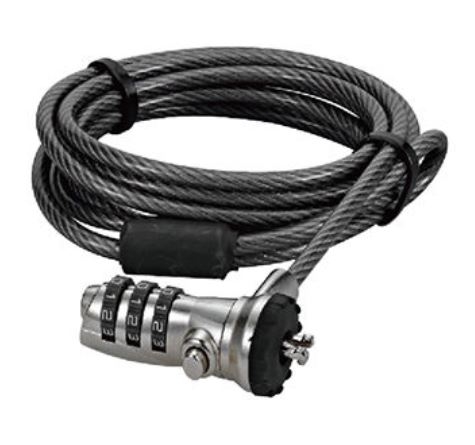 armourdog® combination system lock with 1.5m tempered steel cable Kensington slots