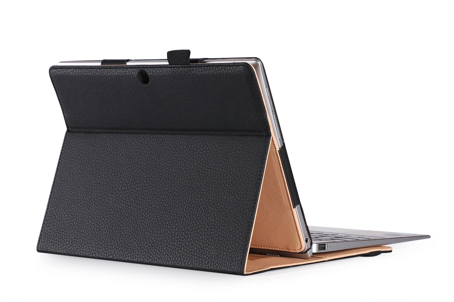 armourdog® folio case for the Lenovo Miix 320 in black with tan lining