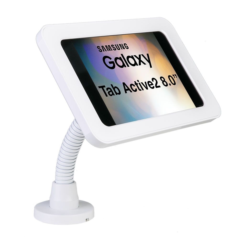 armourdog® LocPad anti-theft tablet kiosk for the Galaxy Tab Active2 T390 / T395 – Camera and home button covered – 30° mount wall / desk mount